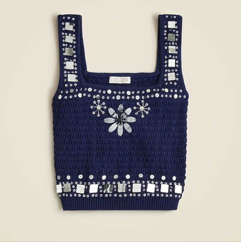 J Crew Sweater Tank with Mirrors XXS